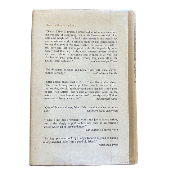 Gladys Taber Beige Pattern Mylar Dust Jacket Stillmeadow Country Living Book HC - Picture 4 of 16